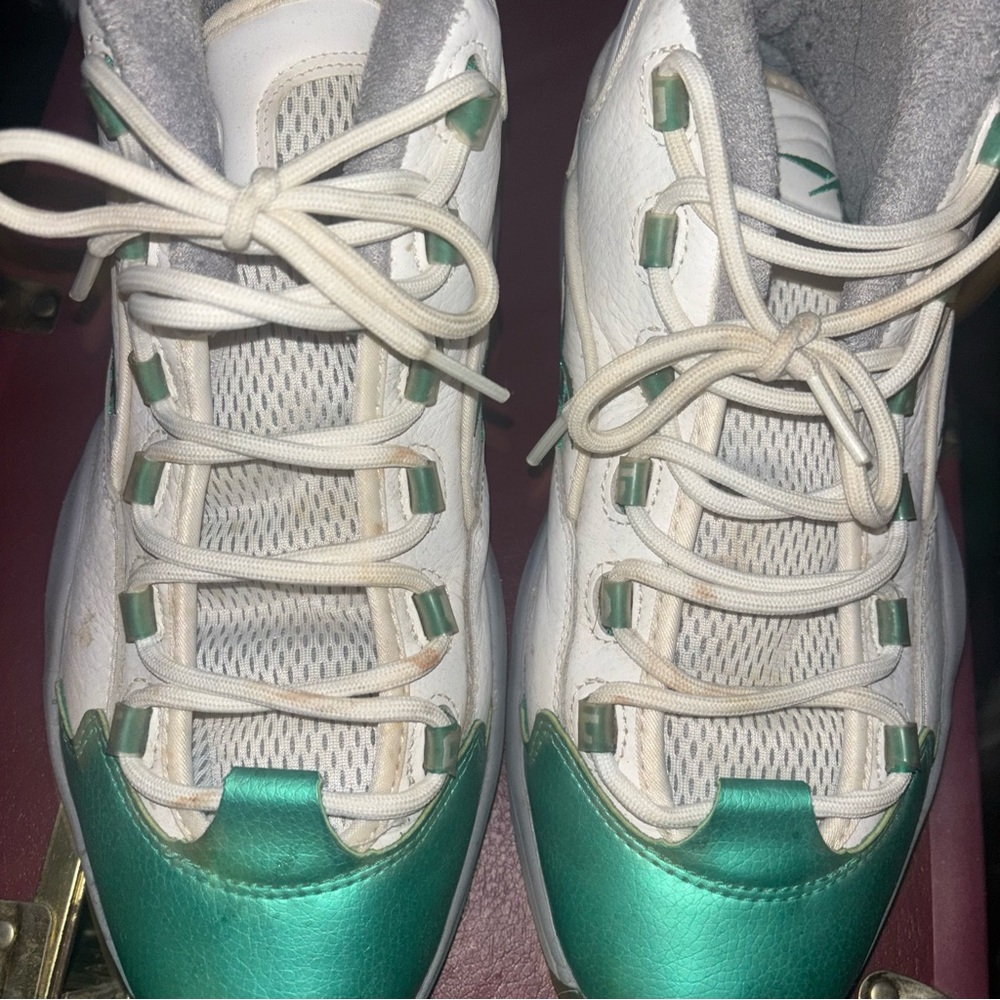 Reebok White and Teal Men’s Sneakers
